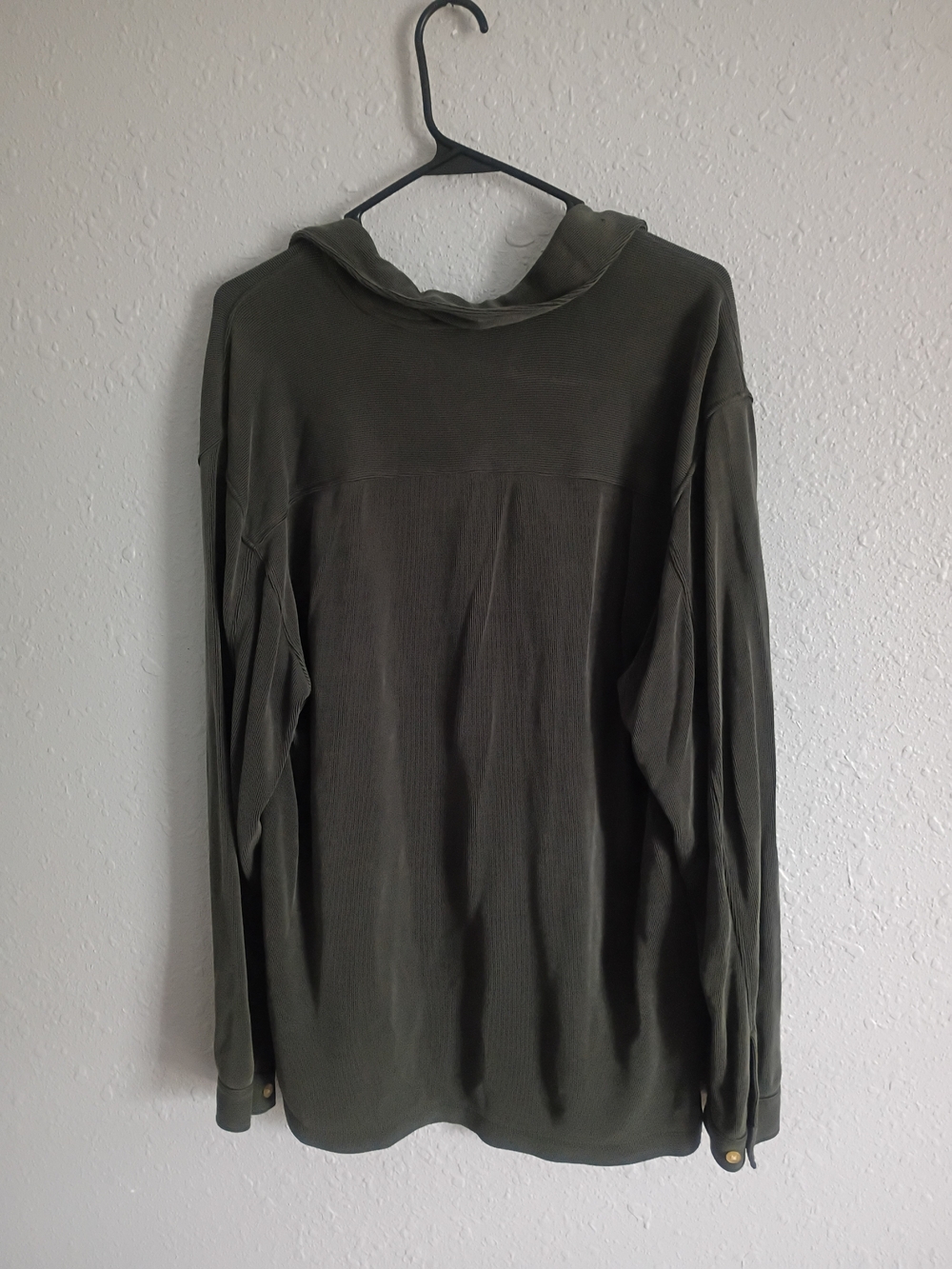 Blue Sky Olive Ribbed Collared Top - Picture 4 of 6